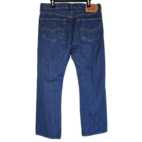 Levis 501 Original Fit Mens Jeans W36 L30 Classic Blue Denim - Picture 2 of 6